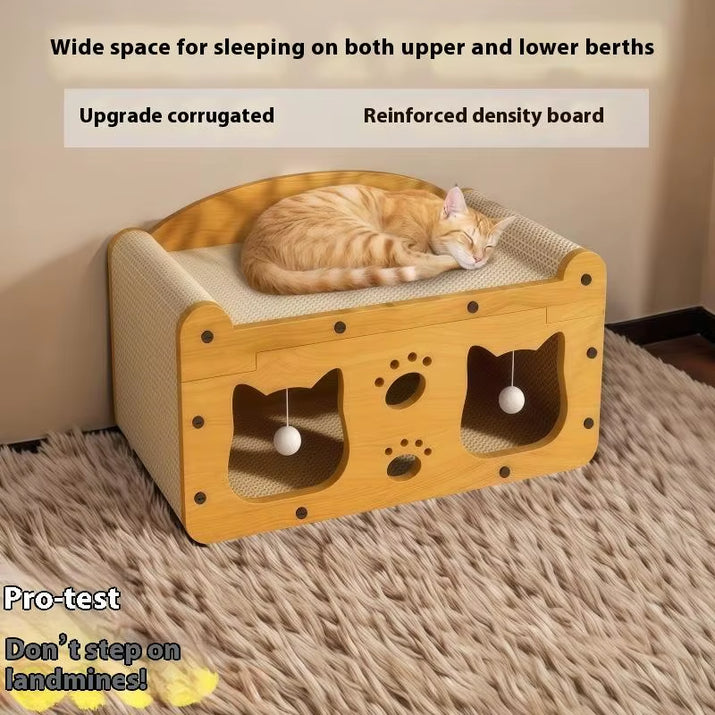 Cat Scratching Board Corrugated Large Space Cat Rest Villa Cat House Cat House Cat Bed with Scratch Pads Corrugated Pet Toys