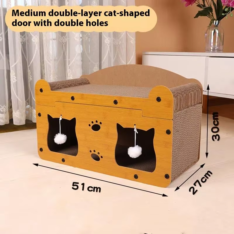 Cat Scratching Board Corrugated Large Space Cat Rest Villa Cat House Cat House Cat Bed with Scratch Pads Corrugated Pet Toys