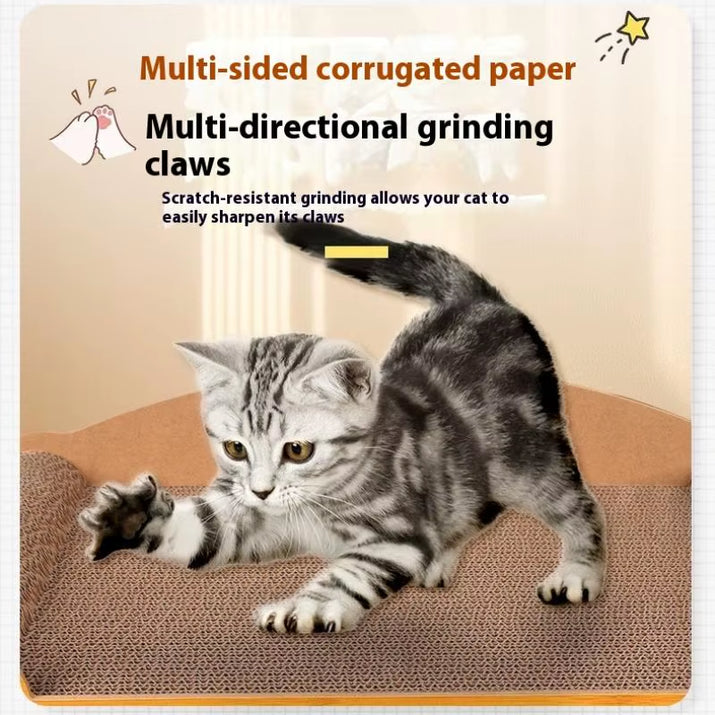 Cat Scratching Board Corrugated Large Space Cat Rest Villa Cat House Cat House Cat Bed with Scratch Pads Corrugated Pet Toys