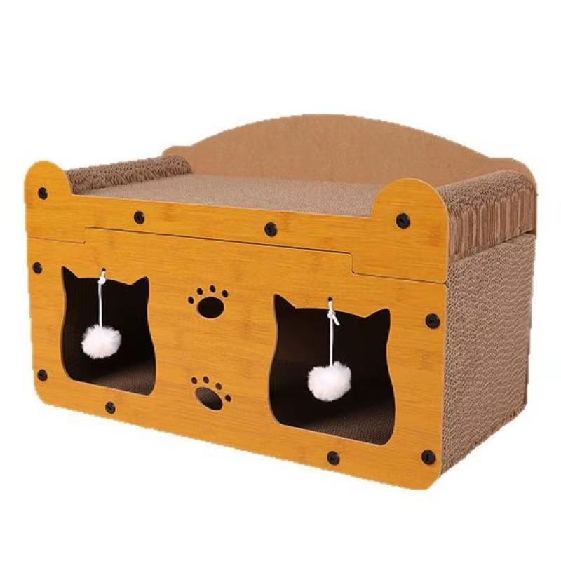 Cat Scratching Board Corrugated Large Space Cat Rest Villa Cat House Cat House Cat Bed with Scratch Pads Corrugated Pet Toys