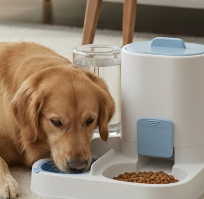 Pet Feeding and Drinking Water Two In One Food Bowl