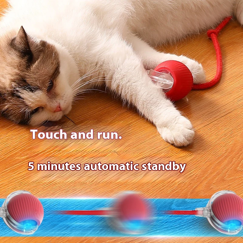Cat Interactive Ball Toys Automatic Rolling Ball for Kitten Rechargeable Smart Pet Electric Toys with Teaser Sensor Cat Ball Toy